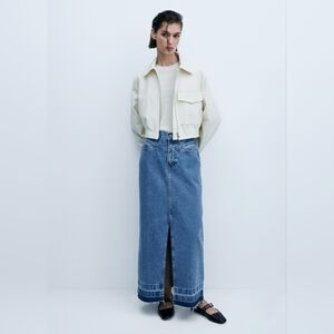 MANGO Denim Maxi Skirt In S NWOT